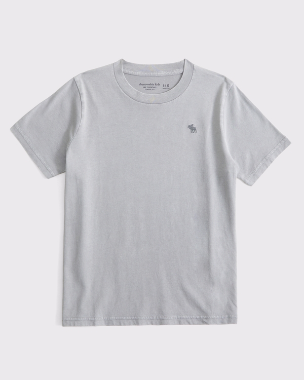 washed essential icon crew tee, Gray view 1
