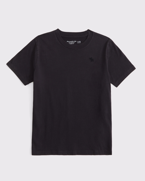 washed essential icon crew tee, Dark Gray view 1