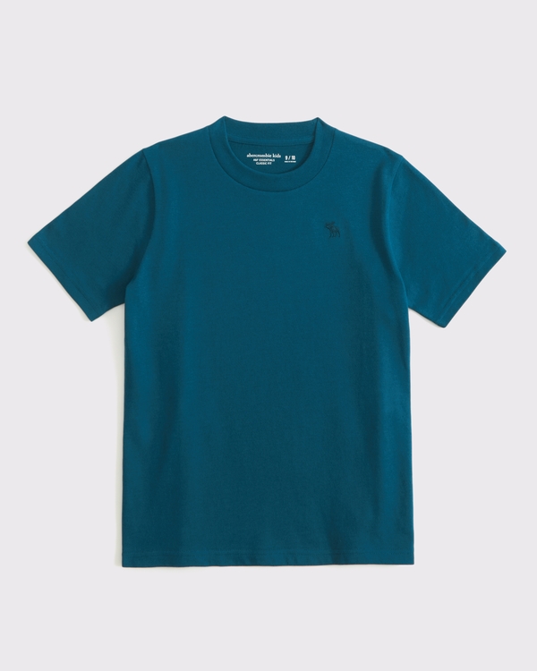essential icon crew tee, Teal view 1