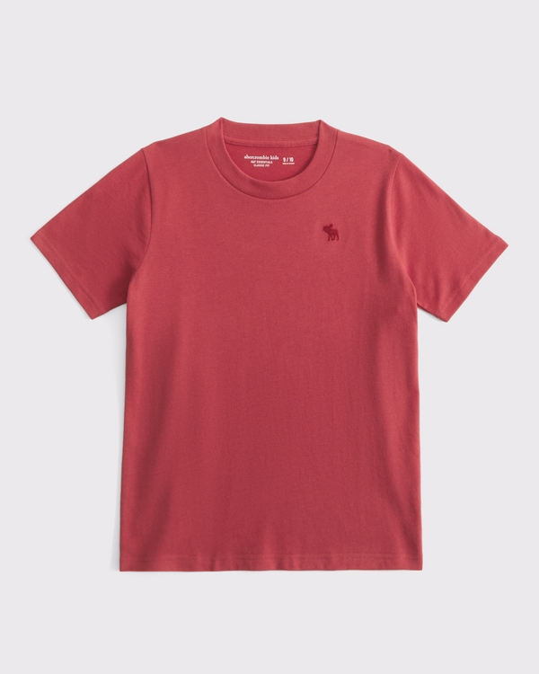 essential icon crew tee, Red view 1