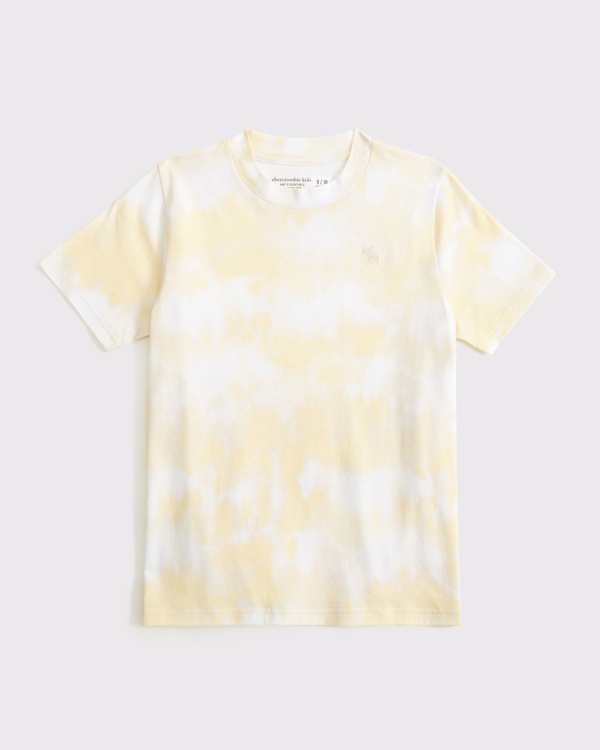 essential icon crew tee, Yellow Pattern view 1