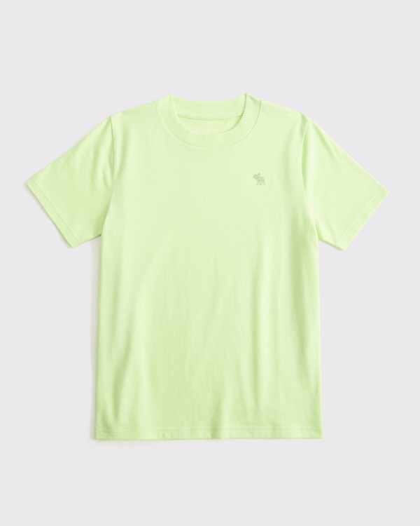 essential icon crew tee, Lime Green view 1