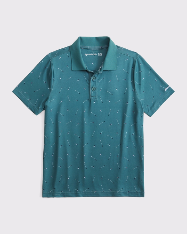 abercrombie golf club active airknit polo, Teal Pattern view 1