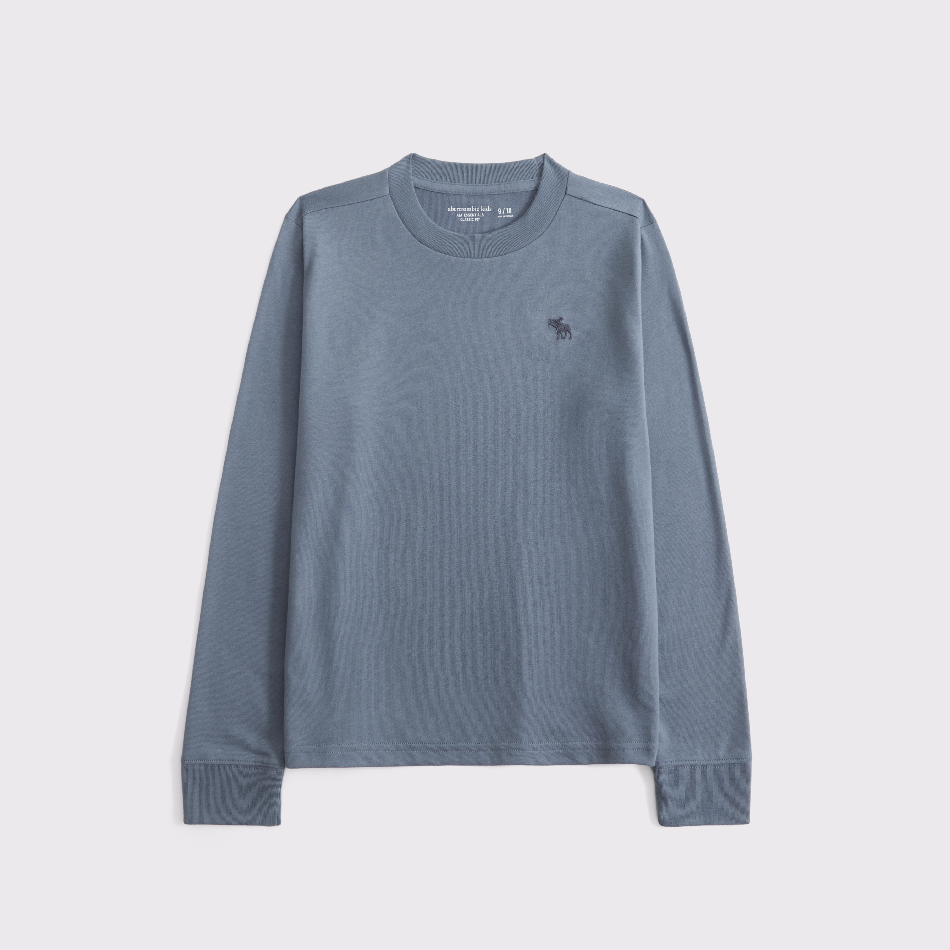 Abercrombie & Fitch Kids' Essential Long-sleeve Icon Crew Tee In Green