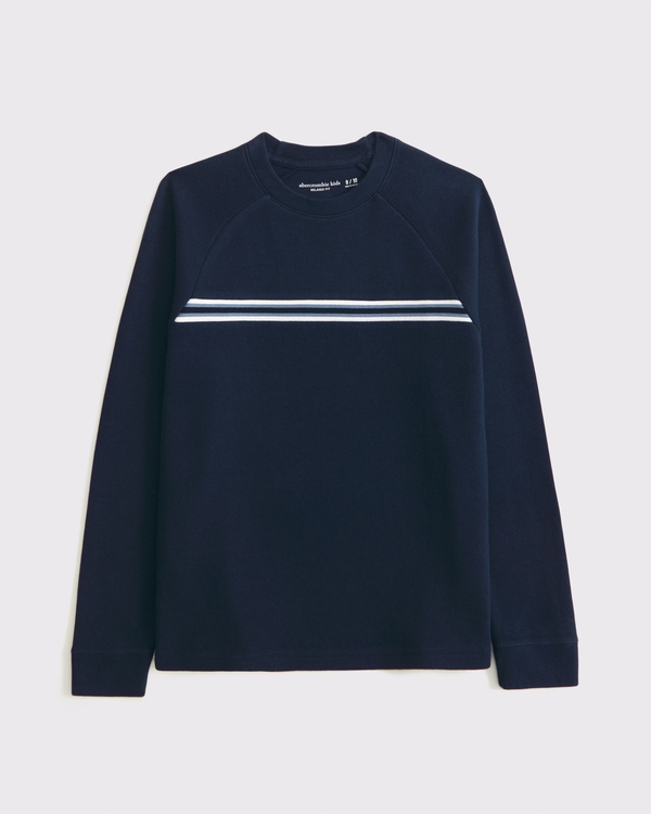 long-sleeve vintage-inspired tee, Deep Blue view 1