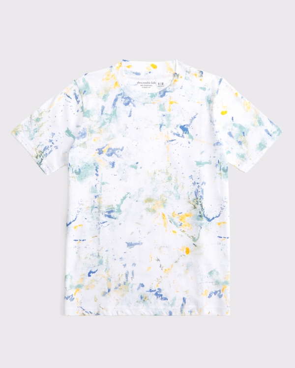 essential icon crew tee, White Pattern view 1
