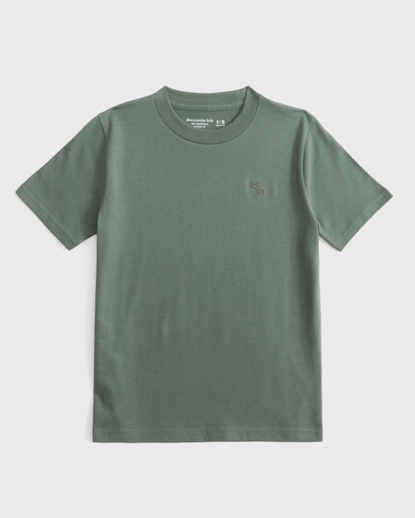 essential icon crew tee, Olive Green view 1