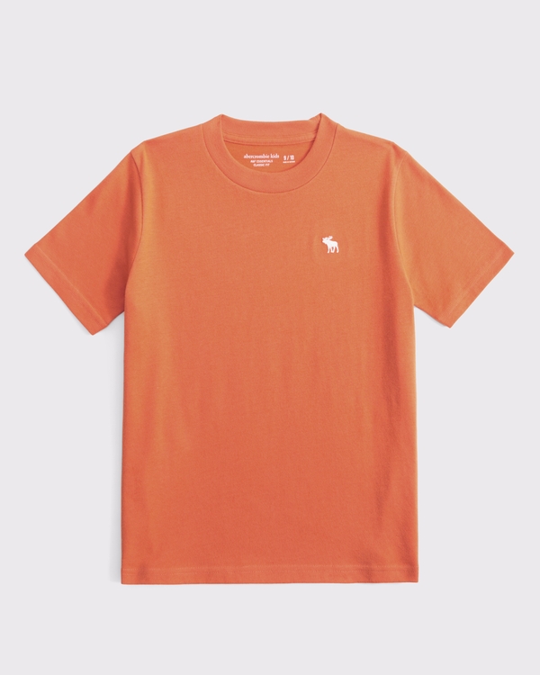 essential icon crew tee, Orange view 1