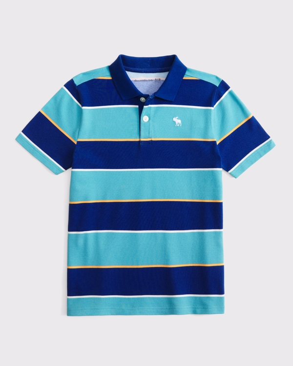 icon pique polo, Blue Stripe view 1