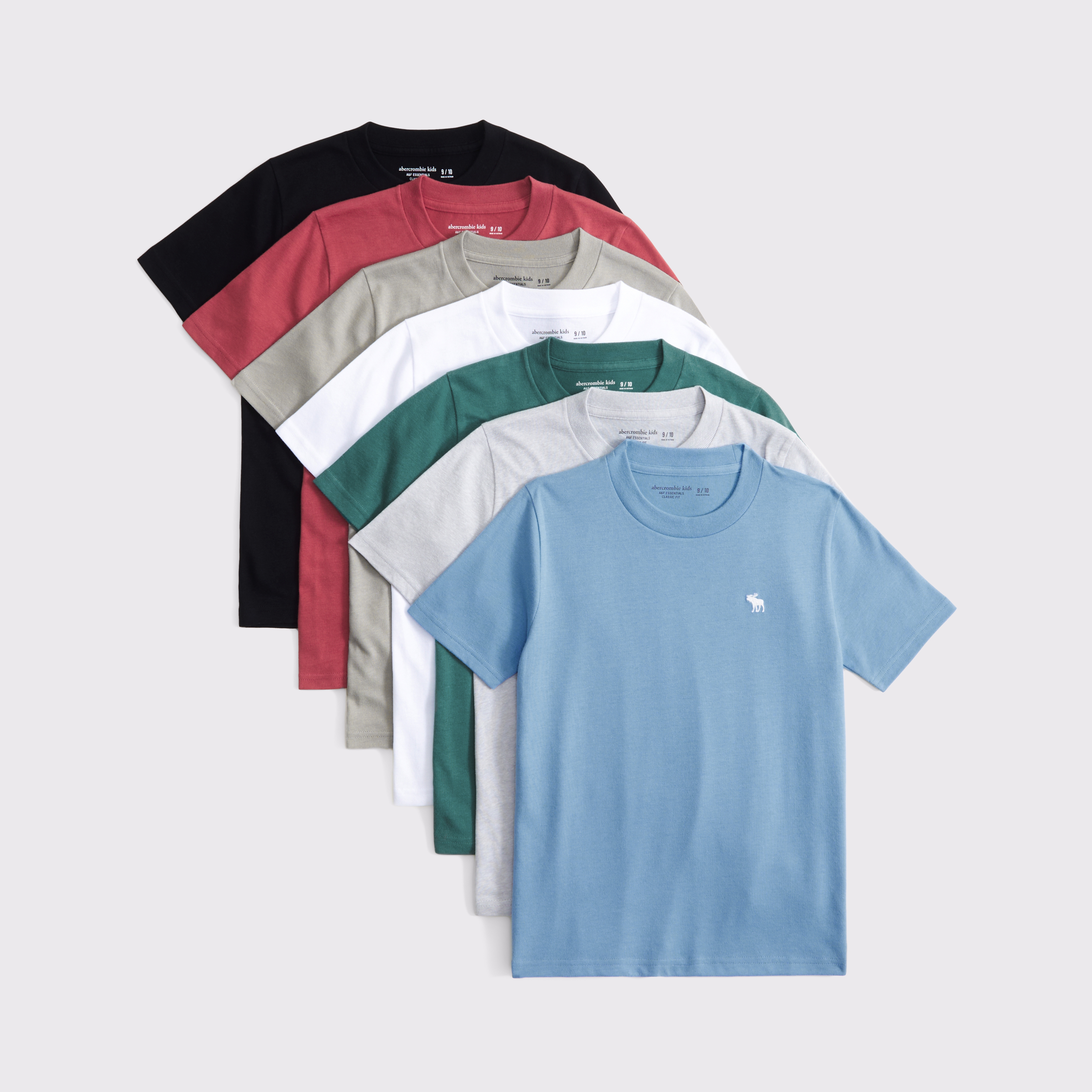 Abercrombie & Fitch Kids' 7-pack Icon Crew Tees In Multi