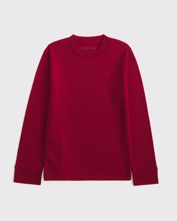essential heavyweight long-sleeve icon crew tee, Red view 1
