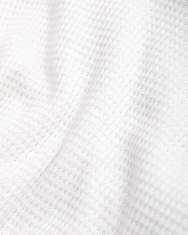 long-sleeve waffle icon tee, Cream view 2