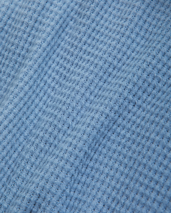 cozy long-sleeve waffle crew