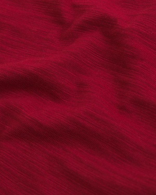 long-sleeve slub cotton icon henley, Rich Ruby view 2