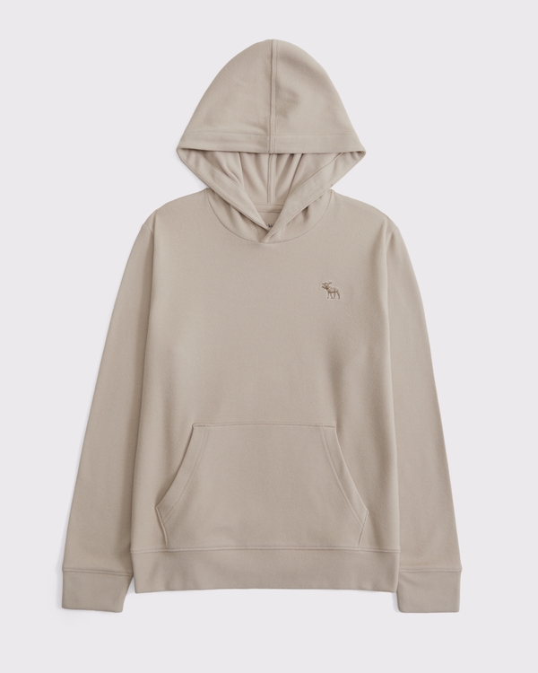 cozy hooded long-sleeve tee, Taupe view 1