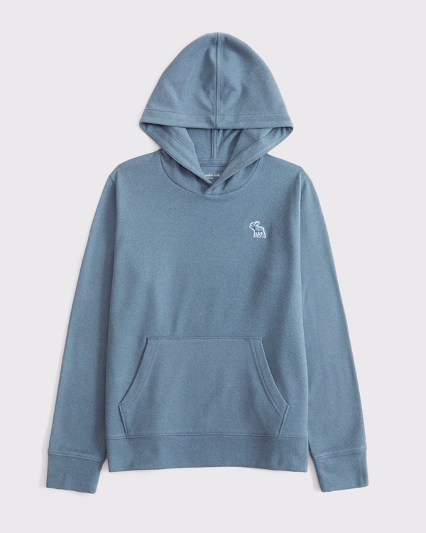 cozy hooded long-sleeve tee, Blue view 1
