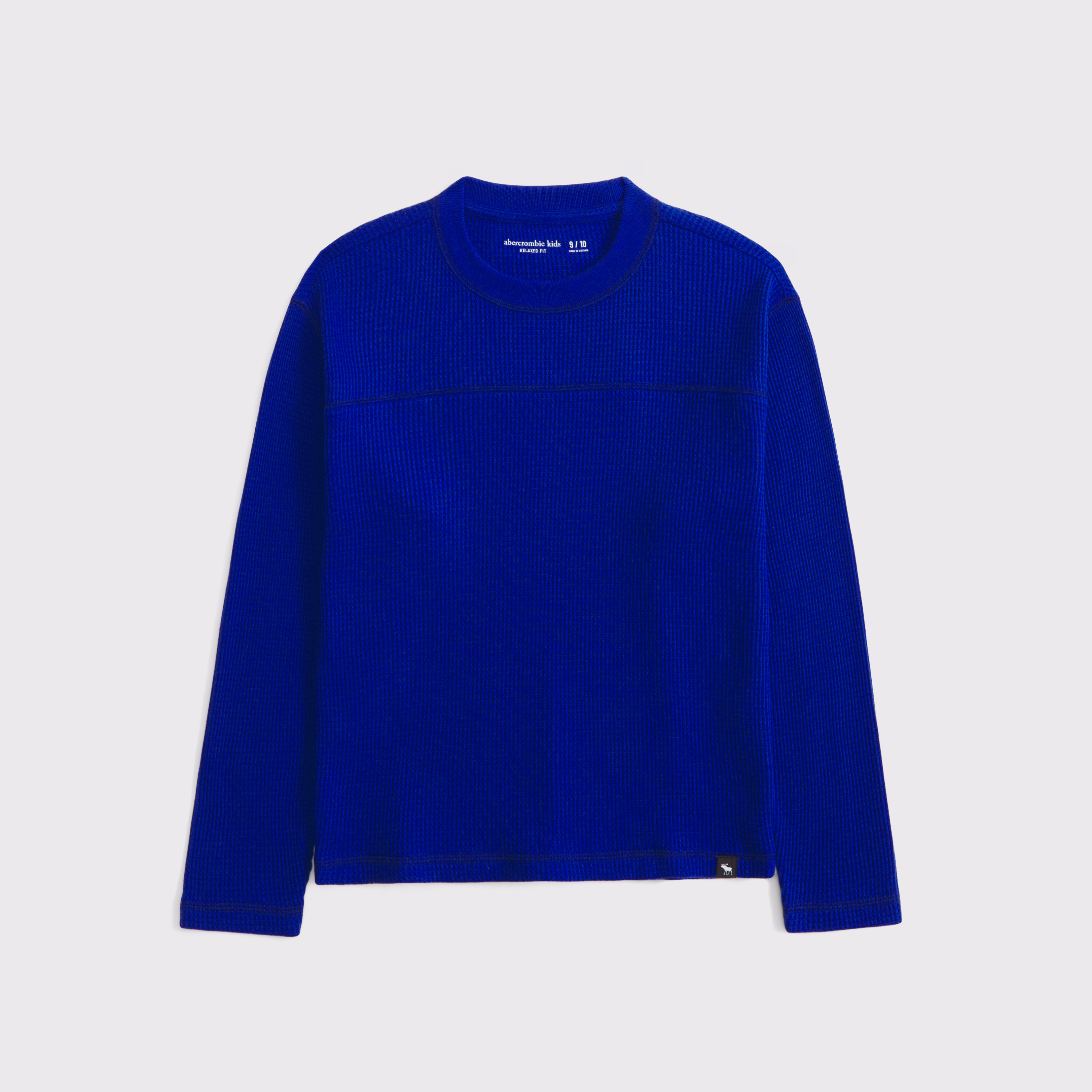 Abercrombie & Fitch Kids' Long-sleeve Cozy Waffle Tee In Blue