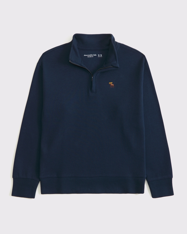signature icon quarter-zip, Deep Blue view 1