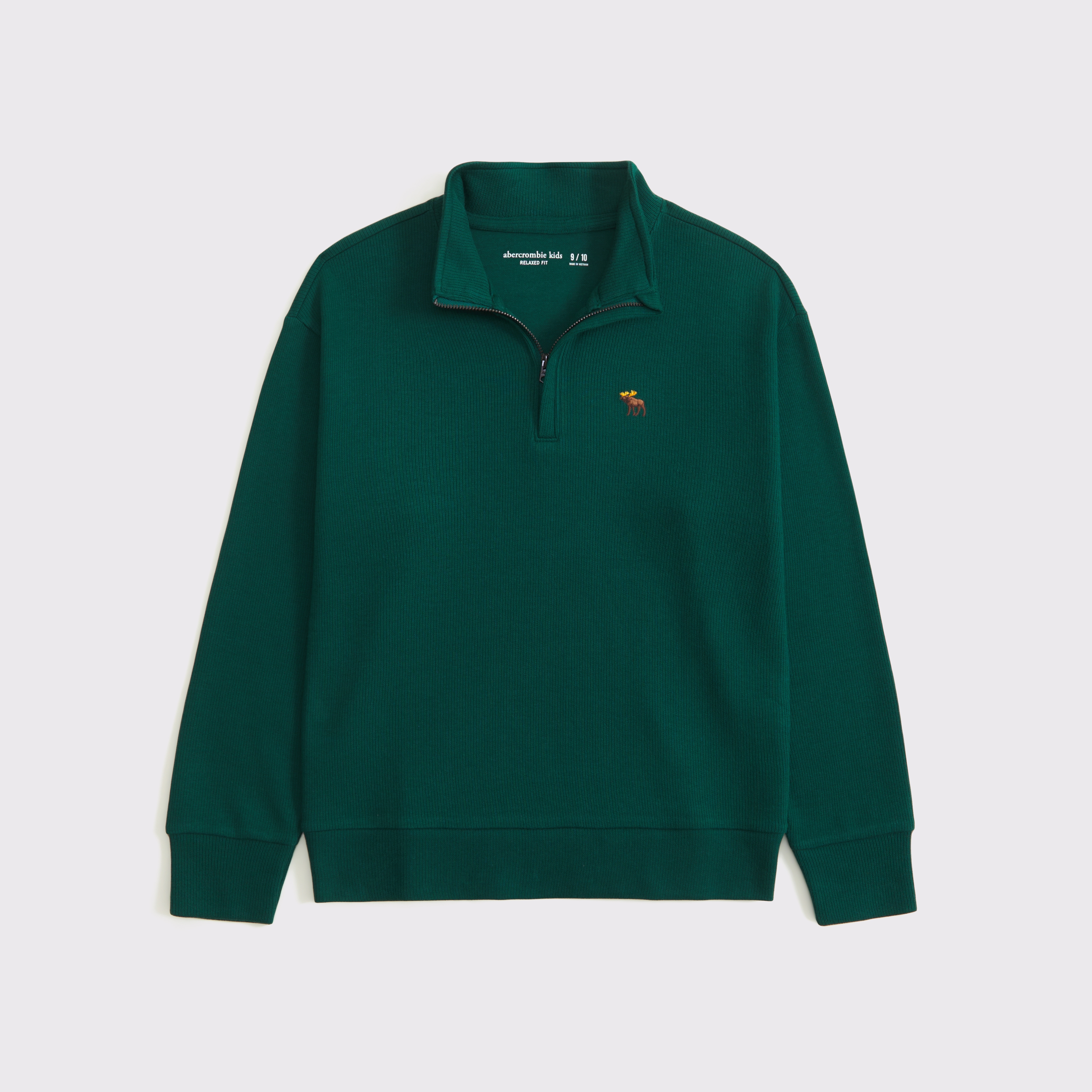 Abercrombie & Fitch Kids' Signature Icon Quarter-zip In Green