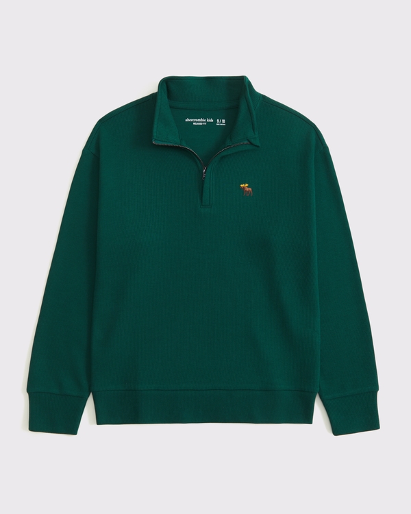 signature icon quarter-zip, Emerald view 1