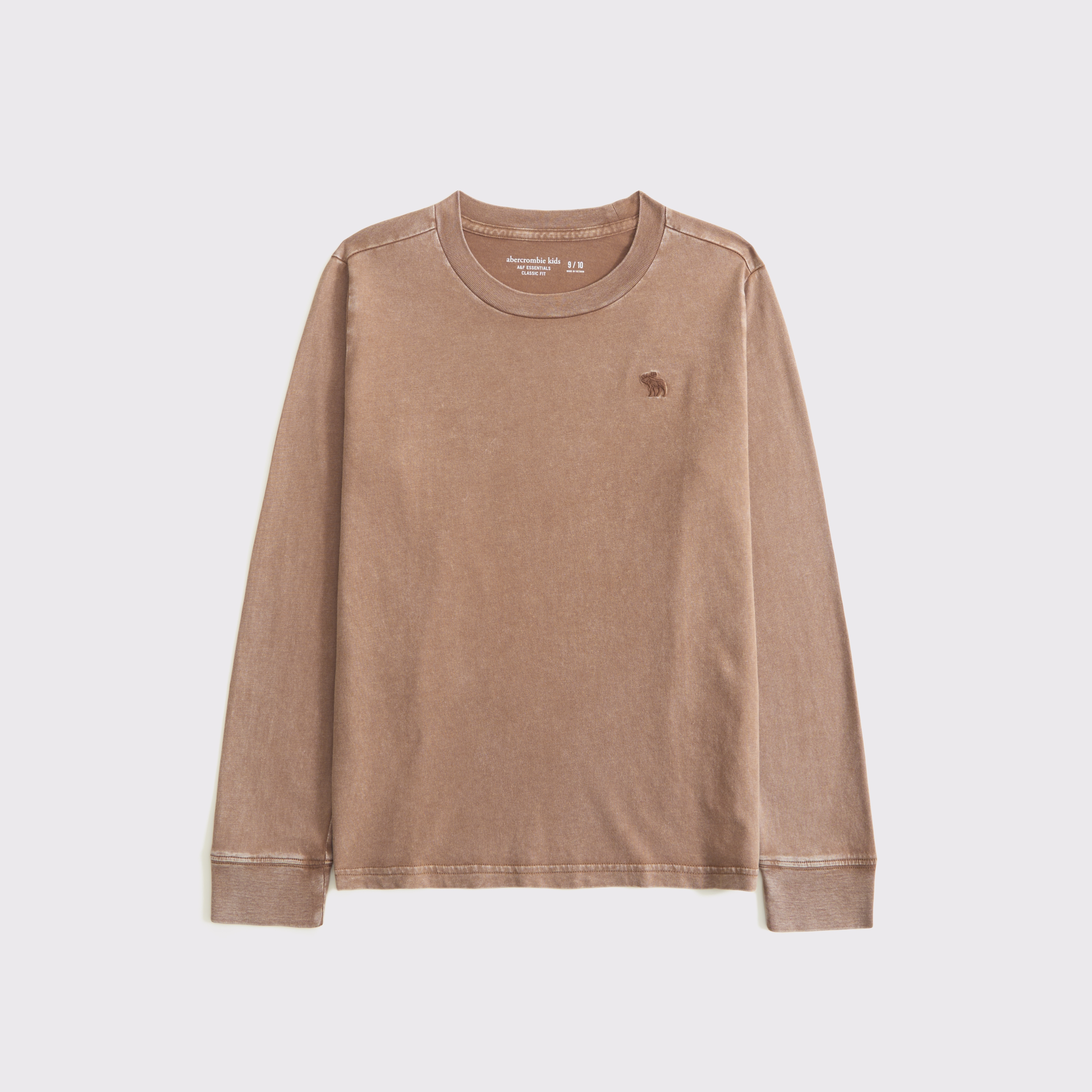 Abercrombie & Fitch Kids' Washed Essential Long-sleeve Icon Crew Tee