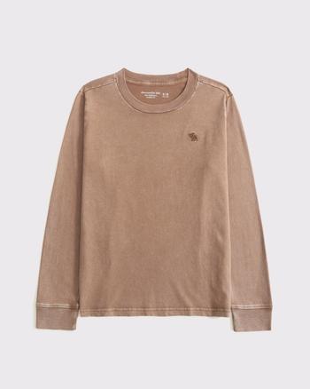 washed essential long-sleeve icon crew tee from Abercrombie & Fitch - $12.99