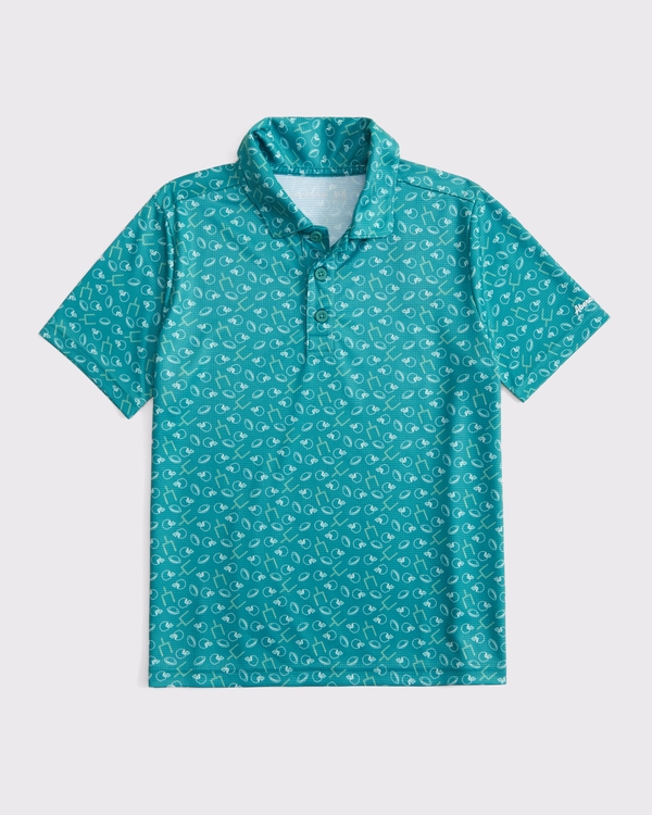 active golf polo, Green Pattern view 1