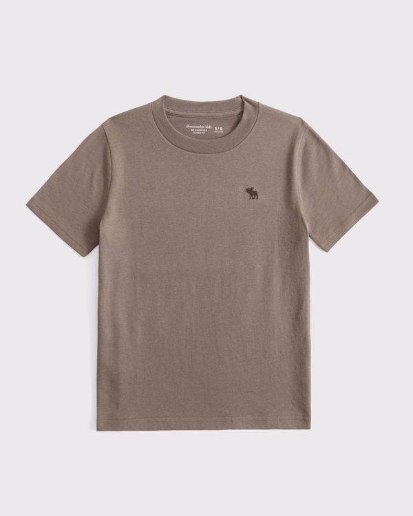 essential icon crew tee, Taupe Gray view 1