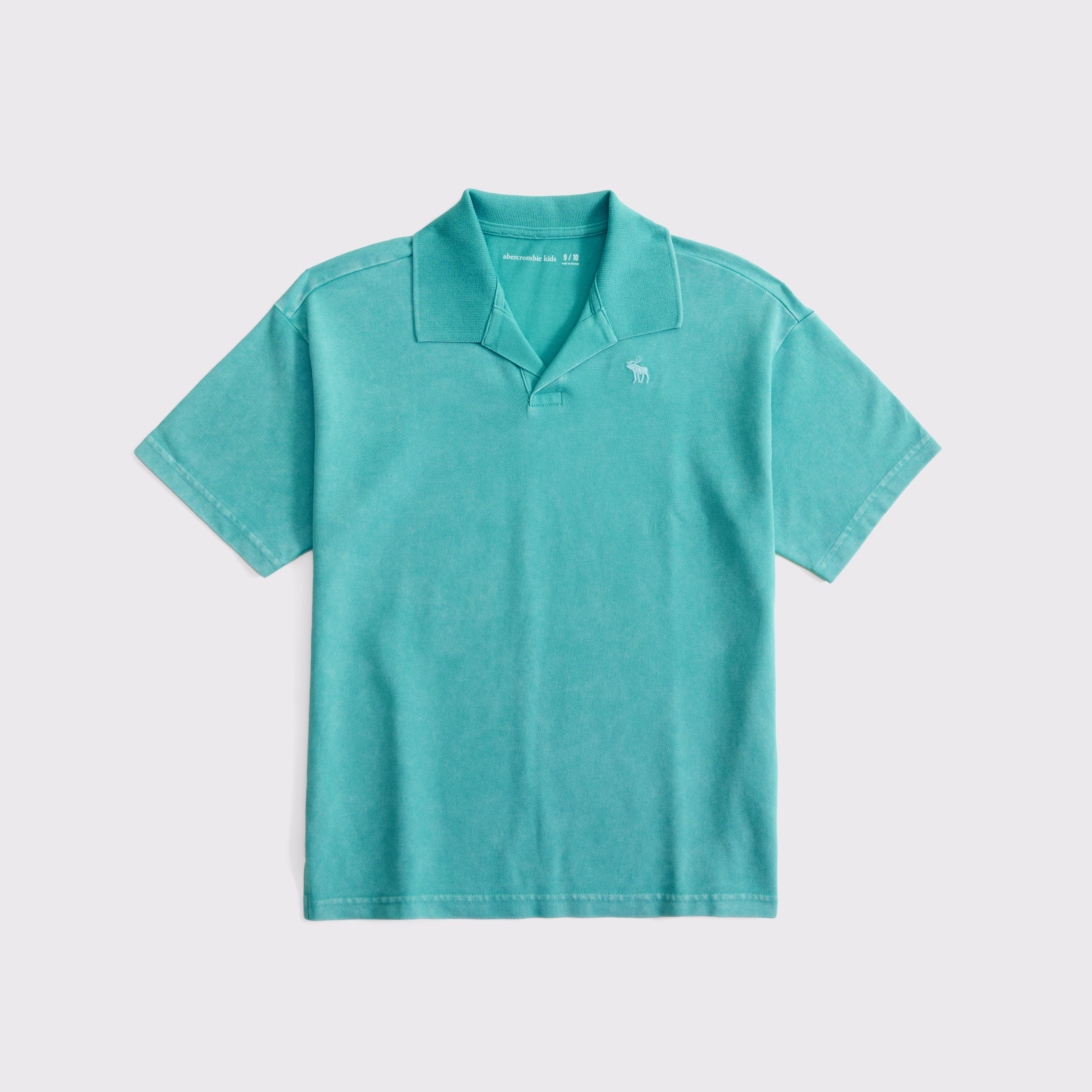 Abercrombie & Fitch Kids' Washed Johnny Collar Icon Polo In Blue