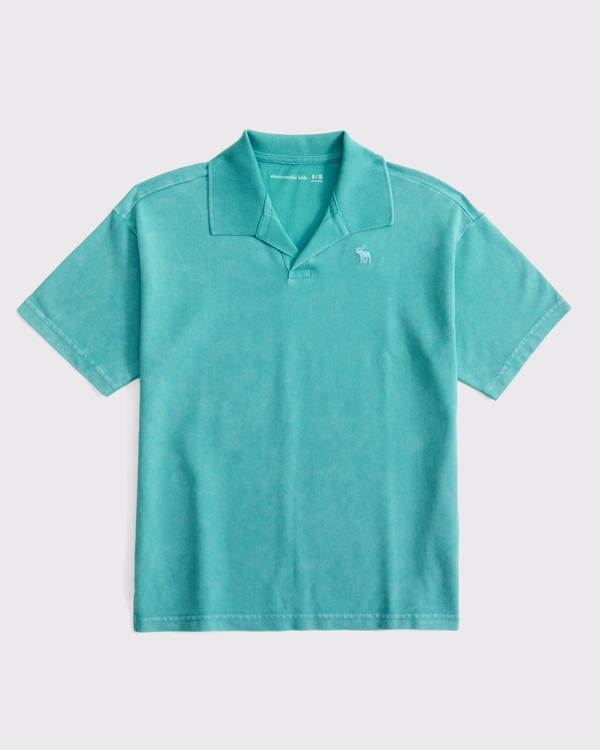 johnny collar icon polo, Blue Turquoise view 1