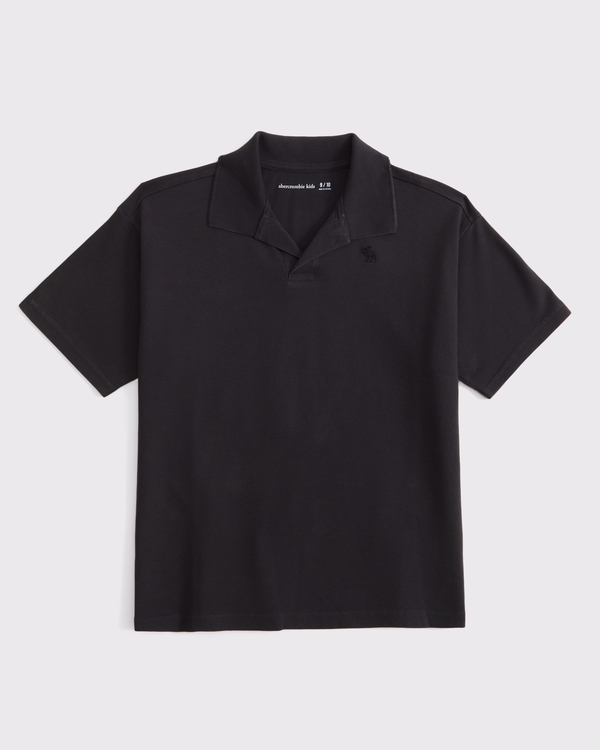 washed johnny collar icon polo, Dark Gray view 1