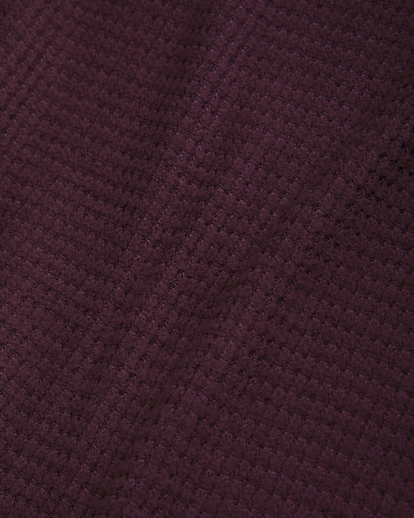 cozy long-sleeve waffle crew, Maroon view 2
