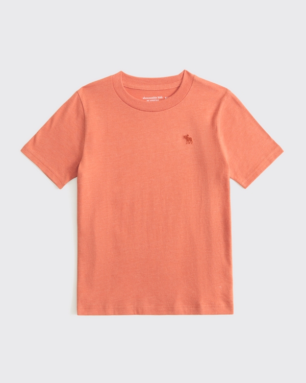 essential icon crew tee, Orange view 1