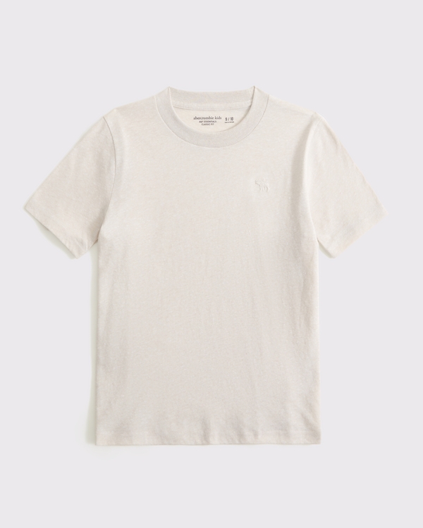 essential icon crew tee, Beige view 1