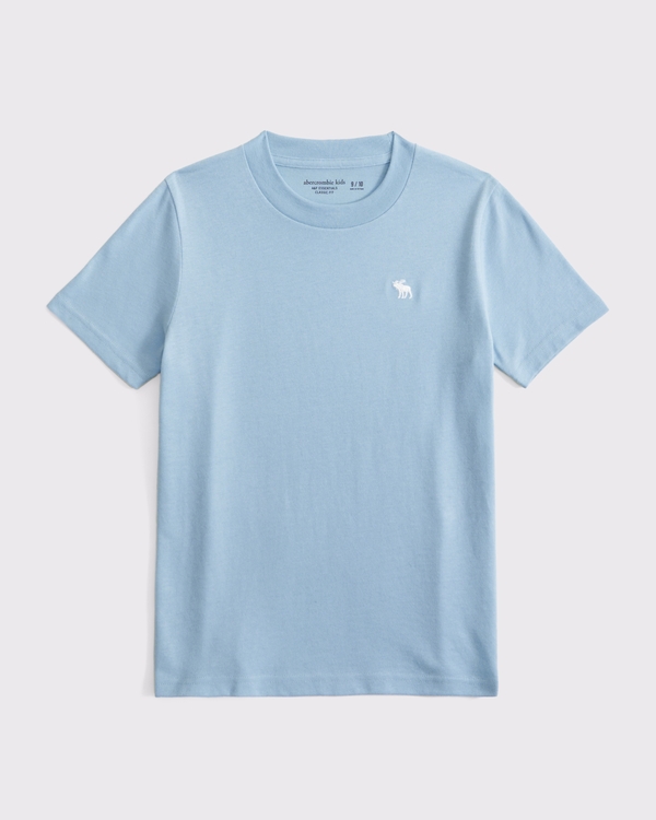 essential icon crew tee, Light Blue view 1