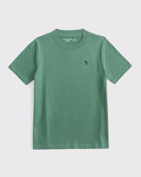 essential icon crew tee, Green view 1