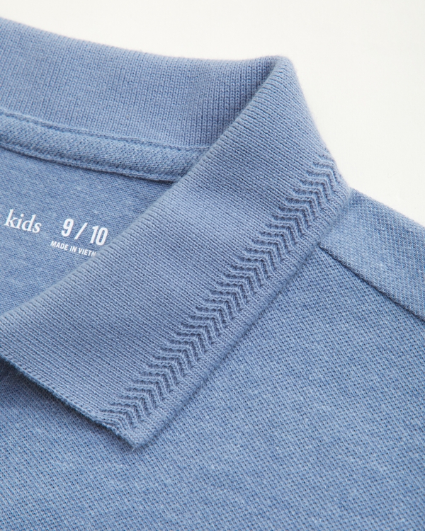 polo de piqué con ícono, Azul view 2