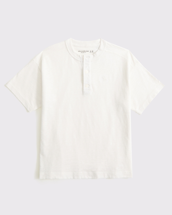 slub cotton icon henley, Cream view 1