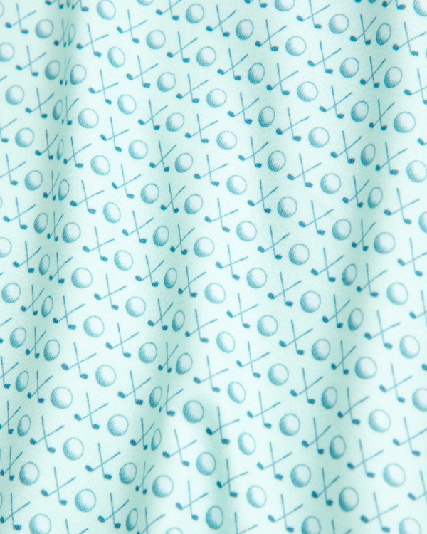 short-sleeve synthetic polo, Mint Green Pattern view 2