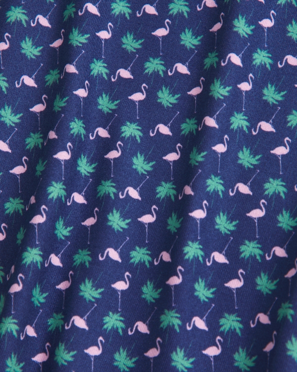 short-sleeve synthetic polo, Navy Pattern view 2