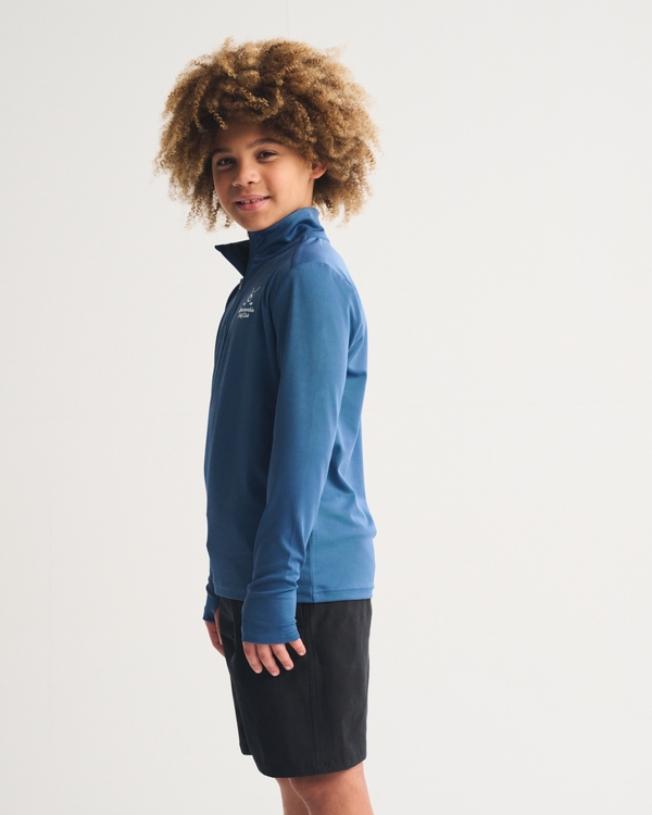 graphic logo quarter-zip