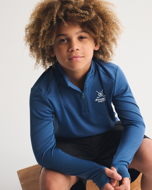 graphic logo quarter-zip