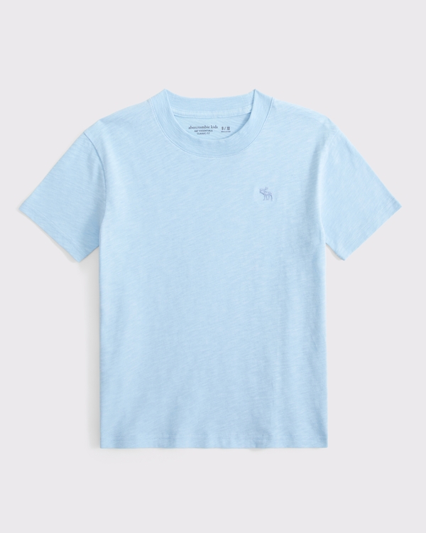 essential icon crew tee, Light Blue view 1