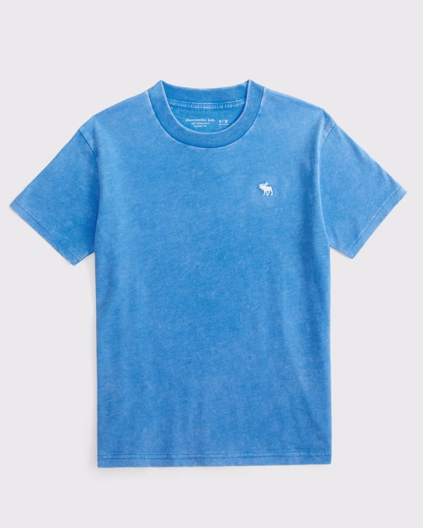 essential icon crew tee, Azure view 1