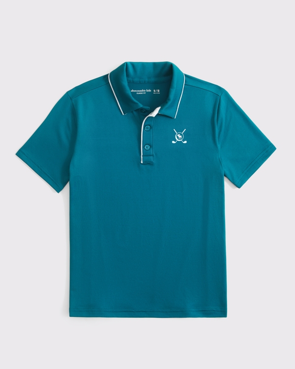 button-up golf polo, Blue Lagoon view 2