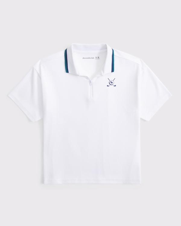 quarter-zip golf polo, White view 1
