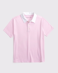 icon striped synthetic polo