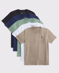 washed 5-pack essential icon crew tees