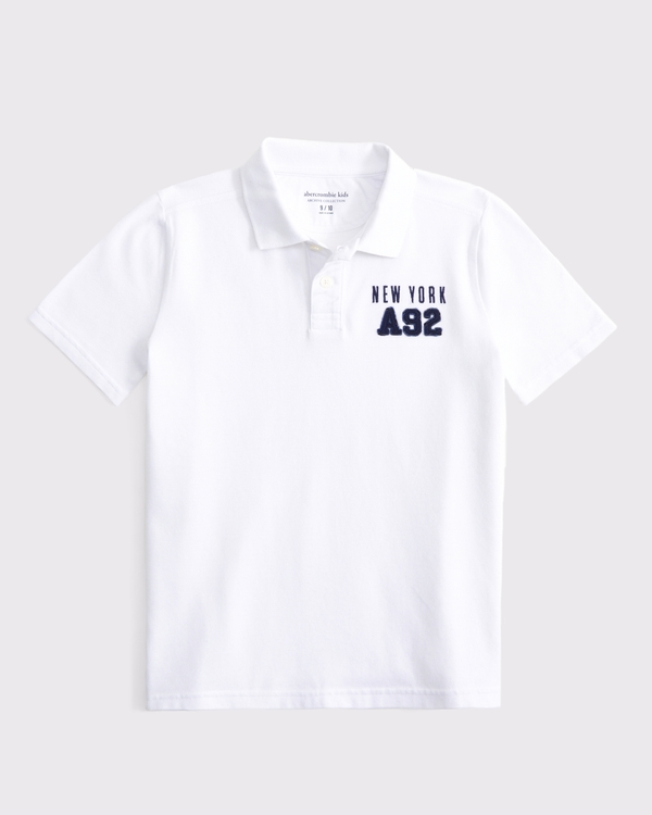 logo pique polo, White view 1