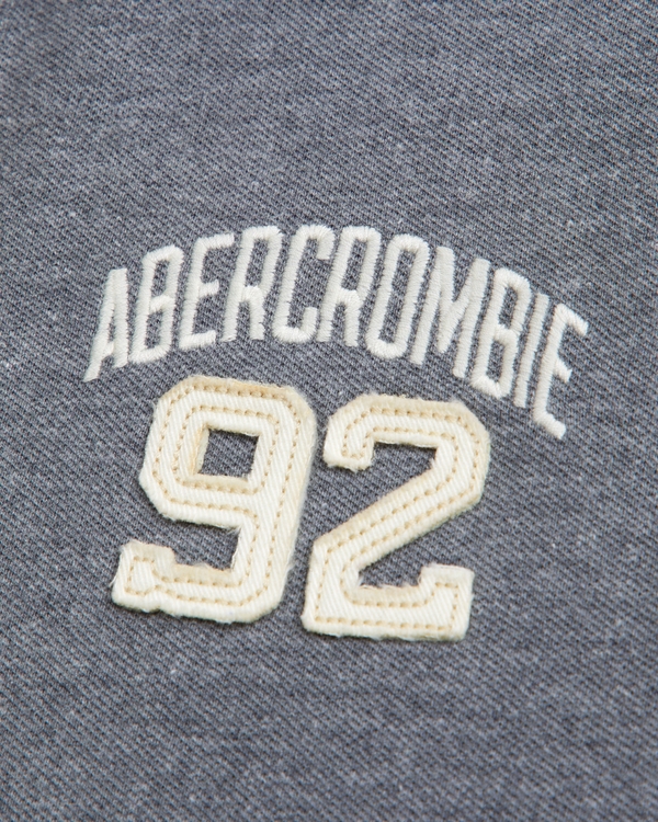 Polo in piqué con logo, Grigio view 2